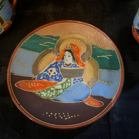 Vintage Japanese Porcelain Tea Set with Geisha Design - Picture 4 of 7